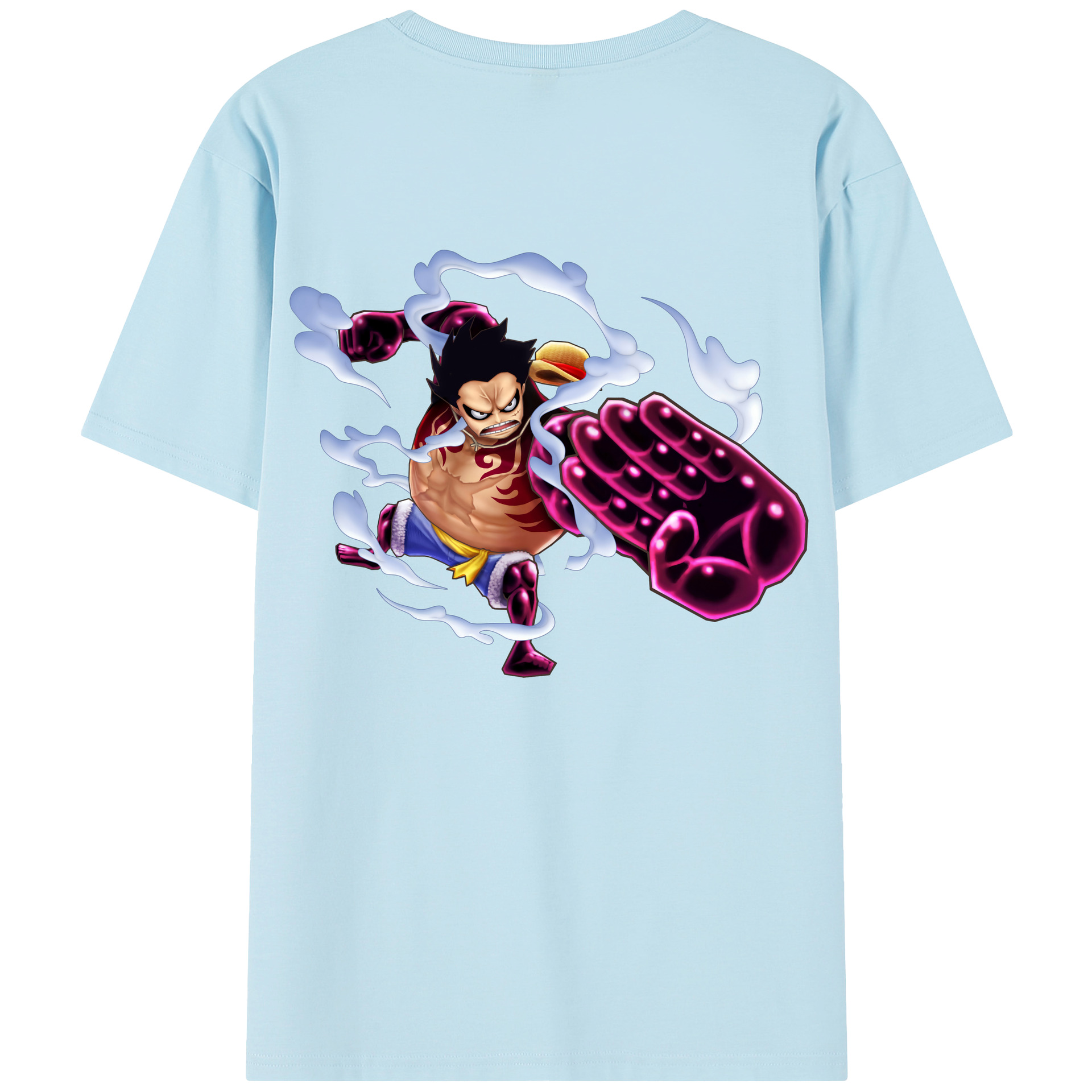 ワンピース モンキー・D・ルフィ ONE PIECE Monkey D. Luffy 綿100％半袖Tシャツ（背面プリント）
